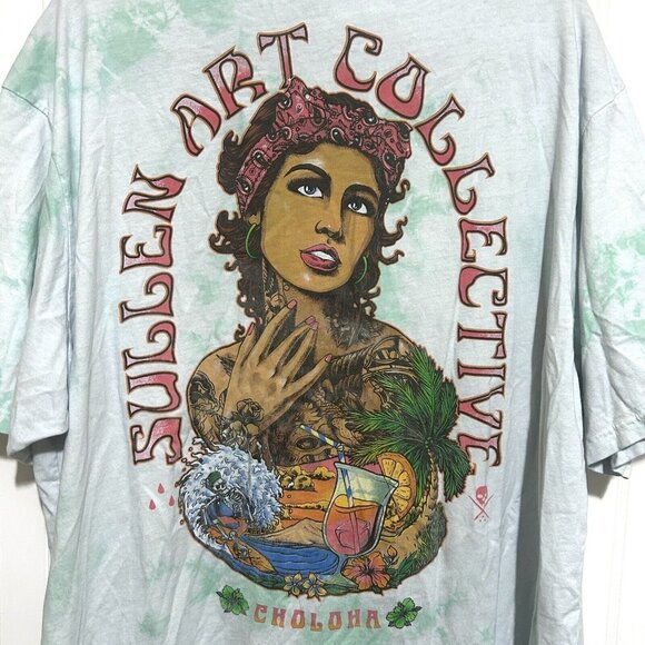 Buckle Sullen Island Girl Mens Size 3XL Green White Graphic Print Tee Shirt - Picture 1 of 5